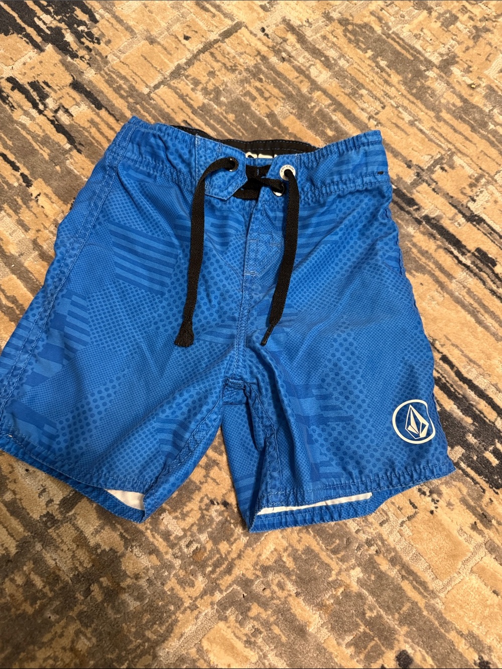 Volcom Royal Blue Boys Swim Shorts with Black Drawcord